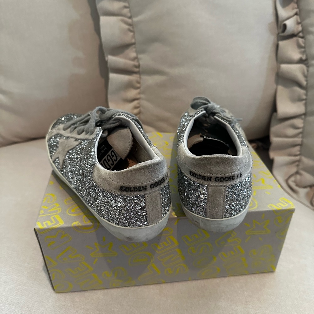 Golden Goose kids silver sneakers size 35